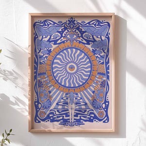 Divine Sublime Art Print | A3 A4 | Cosmic Hippy Wavy Trippy Retro Bold Funky Sunshine Boho Feminine Witch Sea Nature Earth Flower Connection