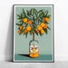 Orange Tree and San Pellegrino | Wall Art Decor Illustrated Gardener Print A3 A4 | Bold Funky Vibrant Quirky 