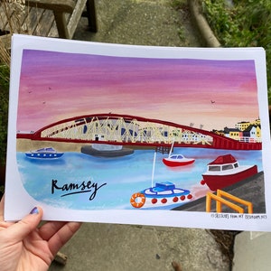 Hafen von Ramsey, Isle of Man Poster | Ramsey Quayside und Ramsey Drehbrücke, IOM | Douglasie, Castletown, Ramsey Isle of Man