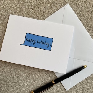 Alles- Gute zum Geburtstagkarte | süßes einfaches Text iMessage Design | Grußkarte | moderne Geburtstagskarte | A6 Karte für Freunde oder Familie