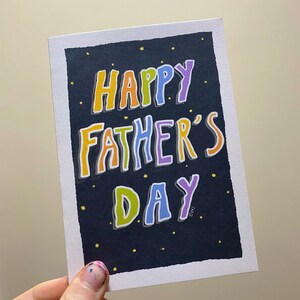Happy Father's Day Wavy Card | Calligraphy Night Sky Pattern | Starry Skies | Father's Day UK | Pops | Daddy | My Old Man
