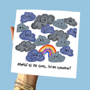 You Are A Rainbow! Square Card | Cute Friendship Art | Bestie / BFF | Thanks For Being You | Just Because Greeting | Friends, Relationships