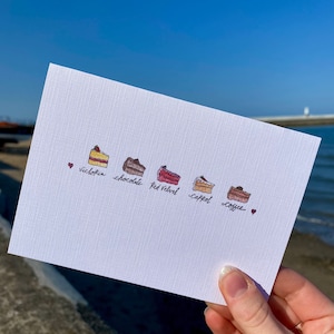 d'anniversaire de tranches de gâteau | de voeux aquarelle | Gâteau d'anniversaire | Personnalisation disponible | Occasions et célébrations