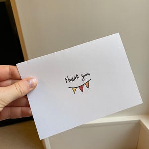 Danke-Karte | Niedliche Wimpelkette in schlichtem Party Design | Grußkarten | moderne Dankeskarte | A6 Danksagungskarte für Freunde oder Familie