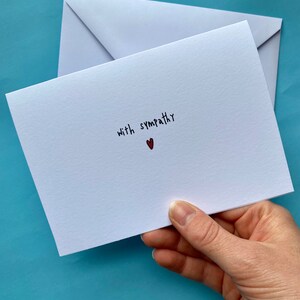 With Sympathy Card | Simple Heart Cute & Plain Design and Text | I'm Sorry, Sorry For Your Loss, Condolences Card | Blank Card Inside