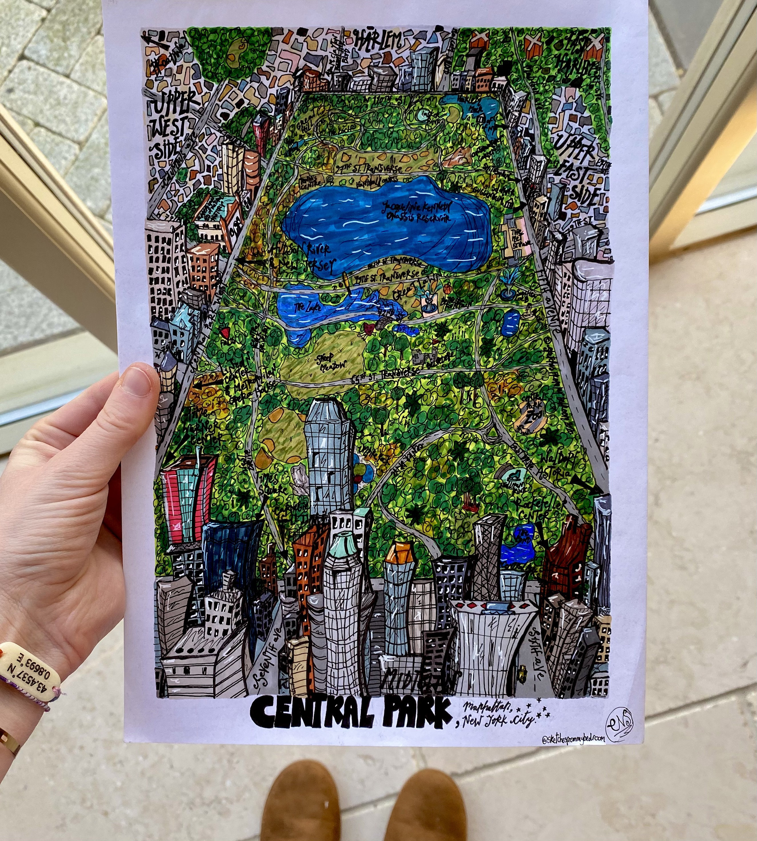 Central Park Map Print / Edición limitada A4 NYC Illustration ...