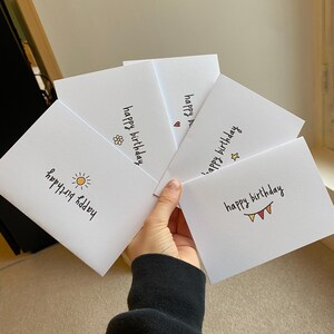 Alles Gute zum Geburtstag Karte 5er Pack | niedliche einfache Designs | Grußkarten | moderne Geburtstagskarten | A6 Dankeskarten für Freunde oder Familie