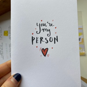 Du bist meine Person Karte | Valentinstag | Liebe, Jahrestag, Geburtstag, besondere Anlässe Karte für Mama, Bester Freund, Freund, Ehemann, Frau