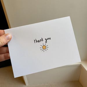 Danke-Karte | niedlicher Sonnenschein einfaches Design | Grußkarten | moderne Dankeskarte | A6 Danksagungskarte für Freunde oder Familie