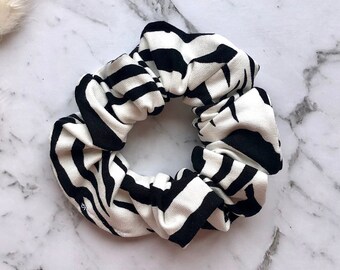 Zebra Print Hair Scrunchie, Scrunchy, Womens Hair Accessories, Hair Elastic, Hair Ties for Girls, Gifts for Women, Gifts for Girls