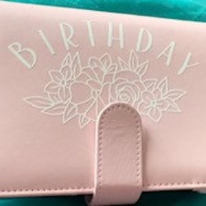 Pasta de aniversário | Envelopes de dinheiro | Pasta de poupança e 6 carteiras com zíper para dinheiro | A6 | Recheio de dinheiro