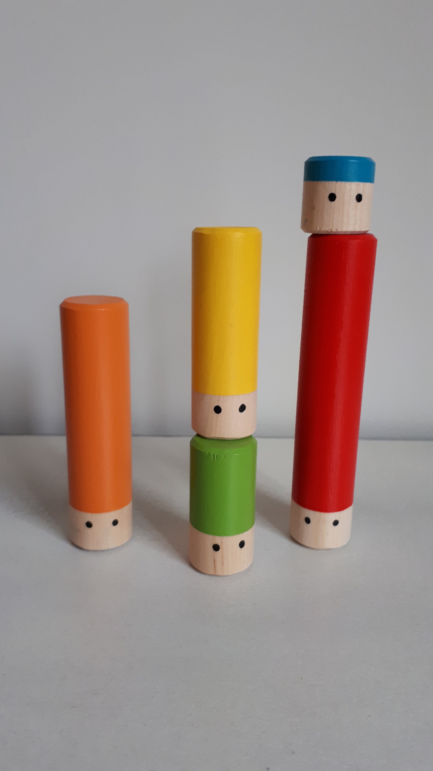 5 Piece Stacking Gnomes Toy Gnome Builders Gnome Peg Etsy