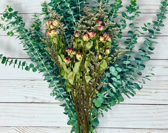 Eucalyptus Shower Bundle with Lavender & Roses, Aromatherapy Plant Decor for Vase or Bathroom