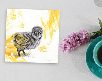 Happy Easter Card | Baby Chick Illustration | Hand Drawn Spring Card | Single or Pack
