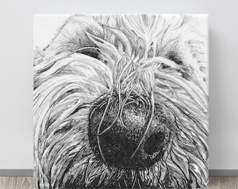 Labradoodle Canvas Print | Dog Wall Art | Goldendoodle Illustration Gift