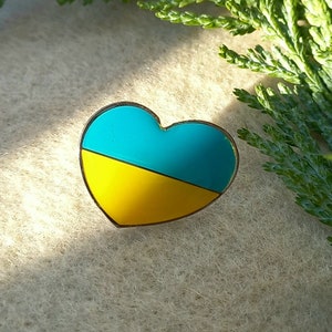 Lapel pin Heart, Ukrainian Heart, Українське Серце, Ukraine