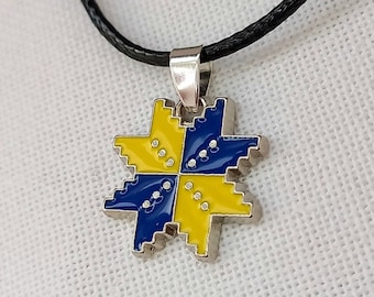 Pendant Ukrainian flag, blue and yellow flag,  imitation jewelry, Ukrainian pendant, Ukrainian Gift