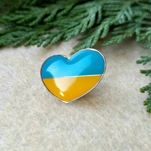 Lapel pin Heart, Ukrainian Heart, Українське Серце, Ukraine