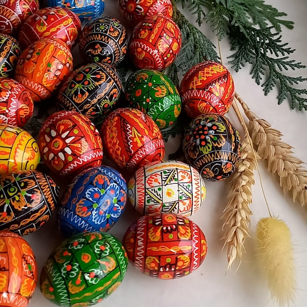 10-50 pc. Small Ukrainian Painted Wooden Easter Eggs Ukraine Pysanky Pysanka Easter decor