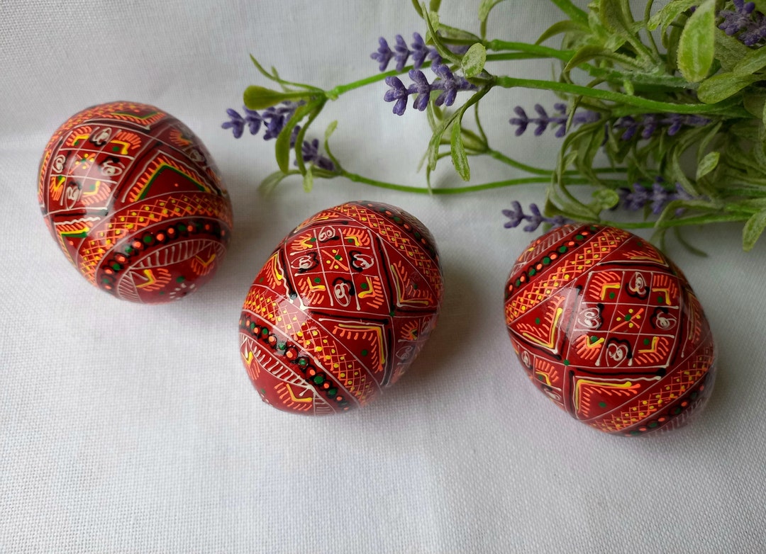 Set of 3 Ukrainian Pysankas, Easter Eggs, Handmade Pysanka - Etsy