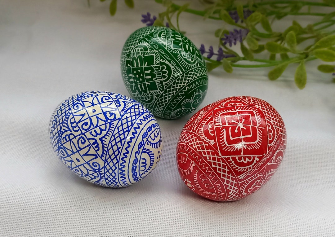 Set of 3 Ukrainian Pysanka, Easter Egg, Handmade Pysanka - Etsy