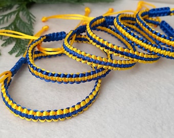 1pc. Wristband Ukrainian I love Ukraine Bracelet Ukrainian Patriotic Blue Yellow bracelet Handmade Flag of Ukraine Friendship Bracelet