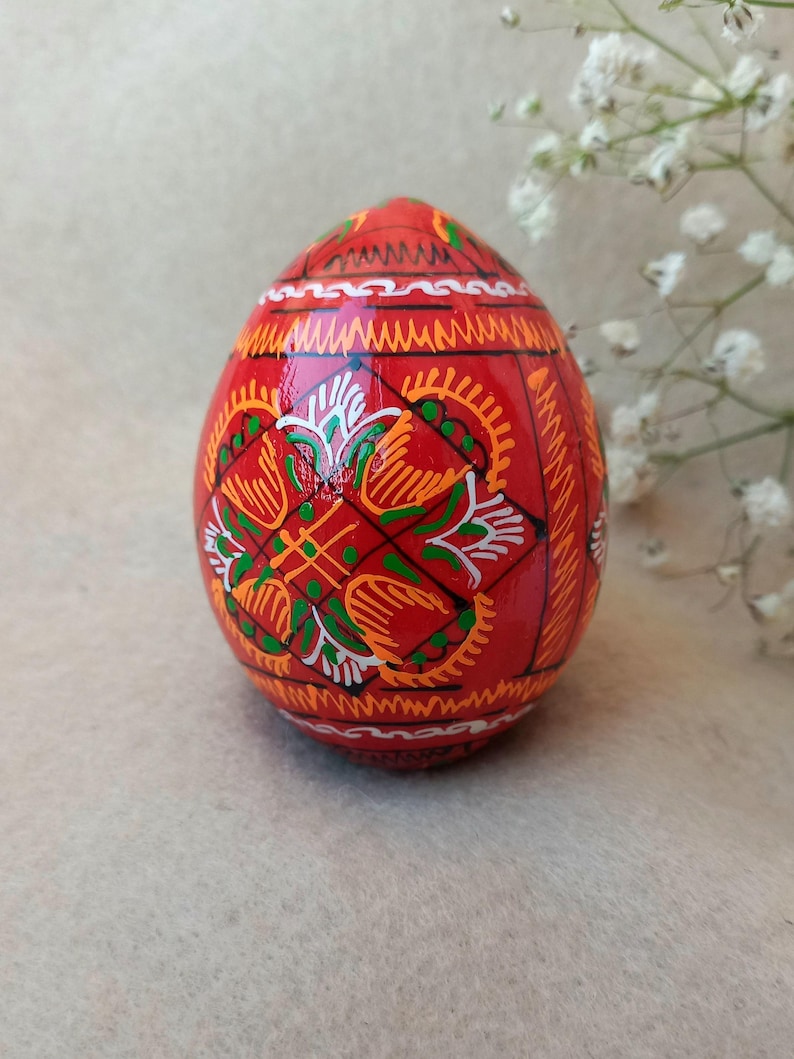 Handmade Ukrainian Pysanka Easter Egg, Painted Wood Decor - Etsy