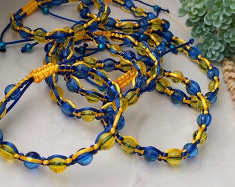 1pc. Wristband Ukrainian I love Ukraine Bracelet Ukrainian Patriotic Blue Yellow bracelet Handmade Flag of Ukraine Friendship Bracelet