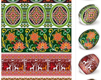Easter Egg Decorating Sleeves - Ukrainian Pysanka Style, Set of 7