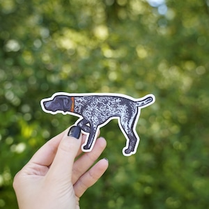 German Shorthaired Pointer Dog Sticker: Black Roan GSP Vinyl Decal