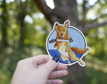 Golden Retriever Dock Diving Sticker: Matte-Finish Vinyl Decal