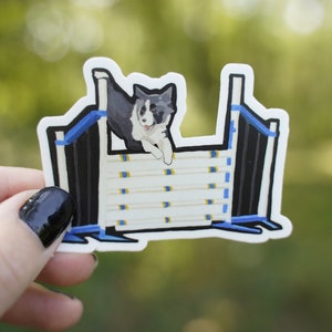 Border Collie Dog Sport Agility 3&quot; Die Cut Vinyl Sticker Decal: Durable Matte-Finish