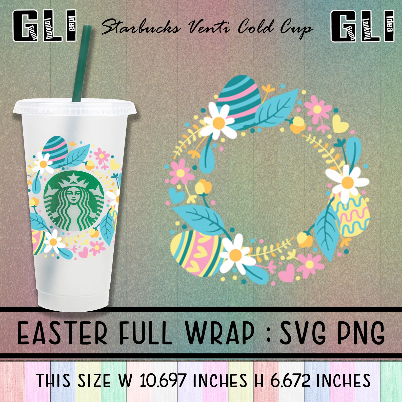 Full Wrap Easter Starbucks Cup SVGStarbucks EasterStarbucks Etsy