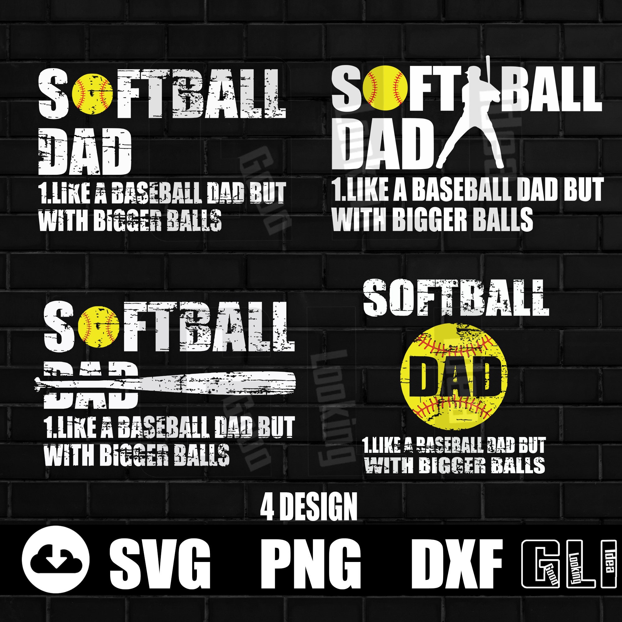 Softball Like a Baseball But With Bigger Balls SVG Softball Etsy
