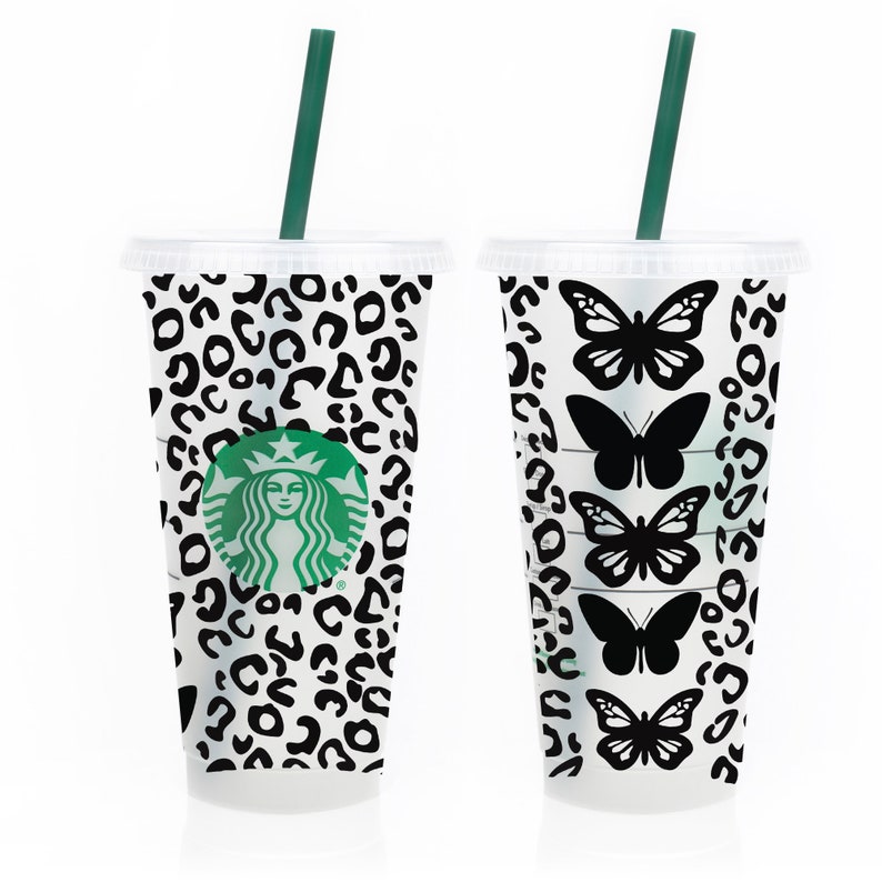 Download Butterfly leopard Starbucks Cup SVG DIY Venti Cup Instant ...