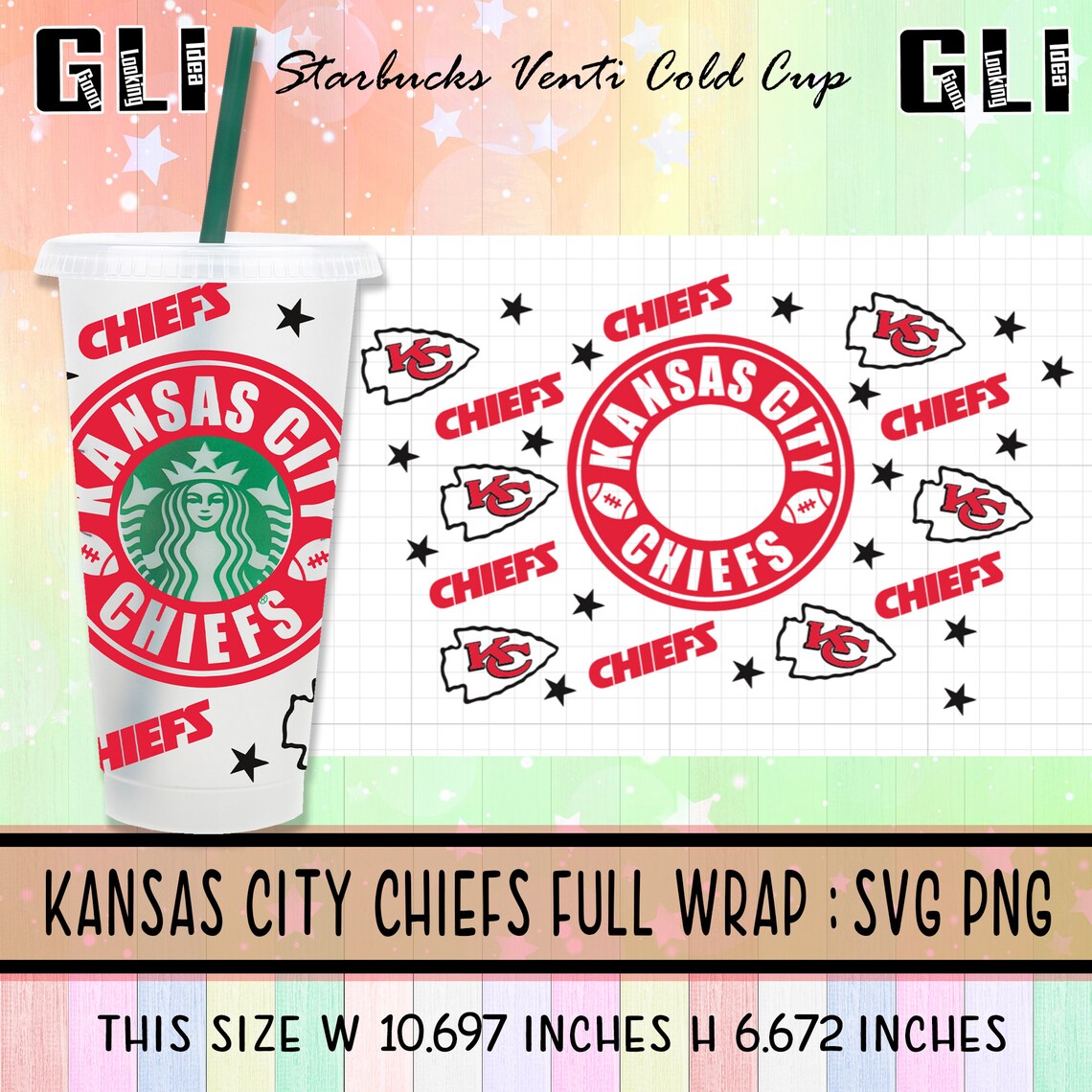 Kansas City Chiefs svgFull Wrap Kansas City Chiefs Starbucks Etsy