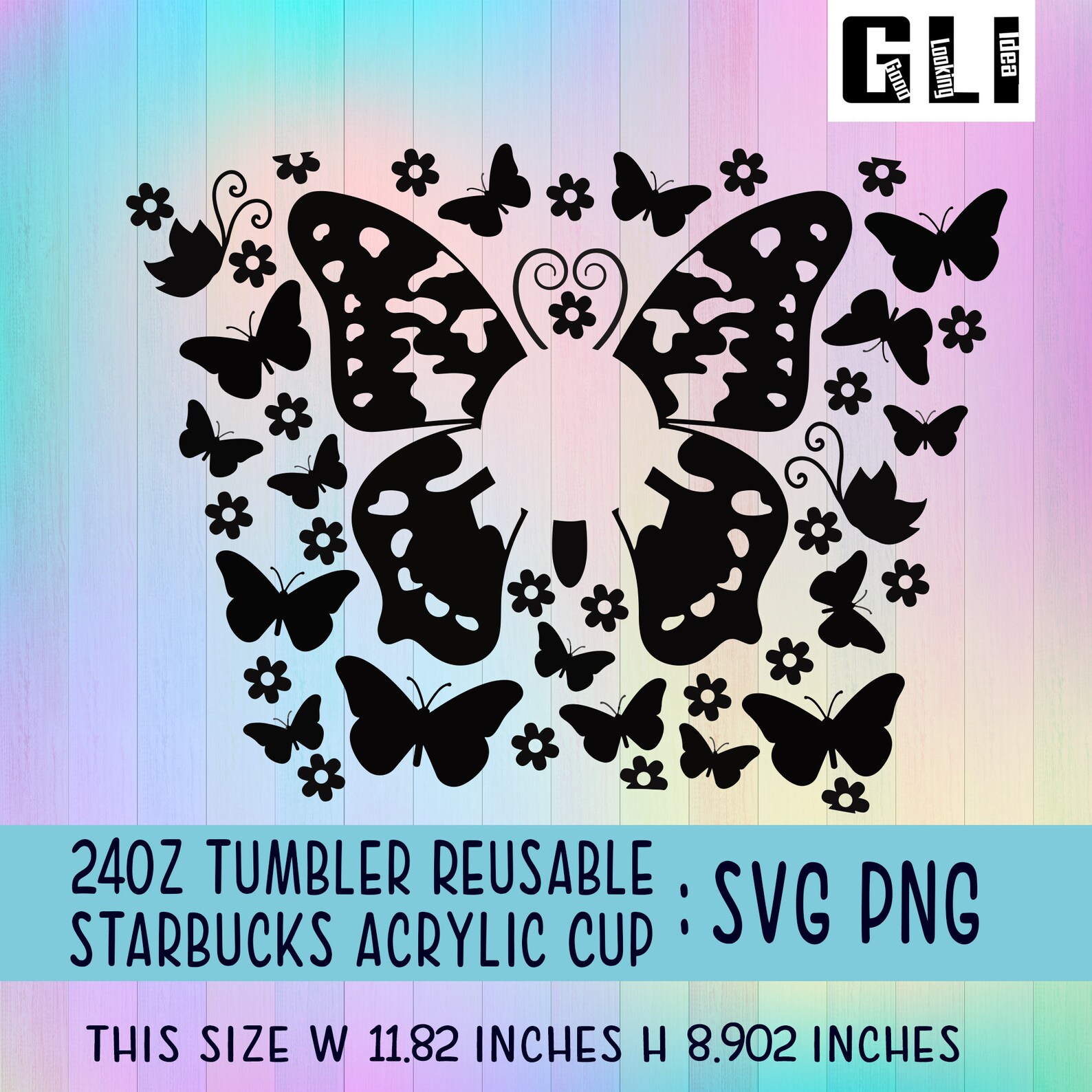 Download Full Wrap Starbucks butterfly Queen Cup SVG DIY Tumbler | Etsy