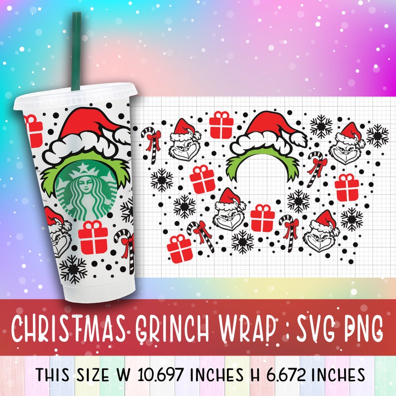 Volle Wrap Starbucks Weihnachten Grinch Cold Cup SVG DYI ...