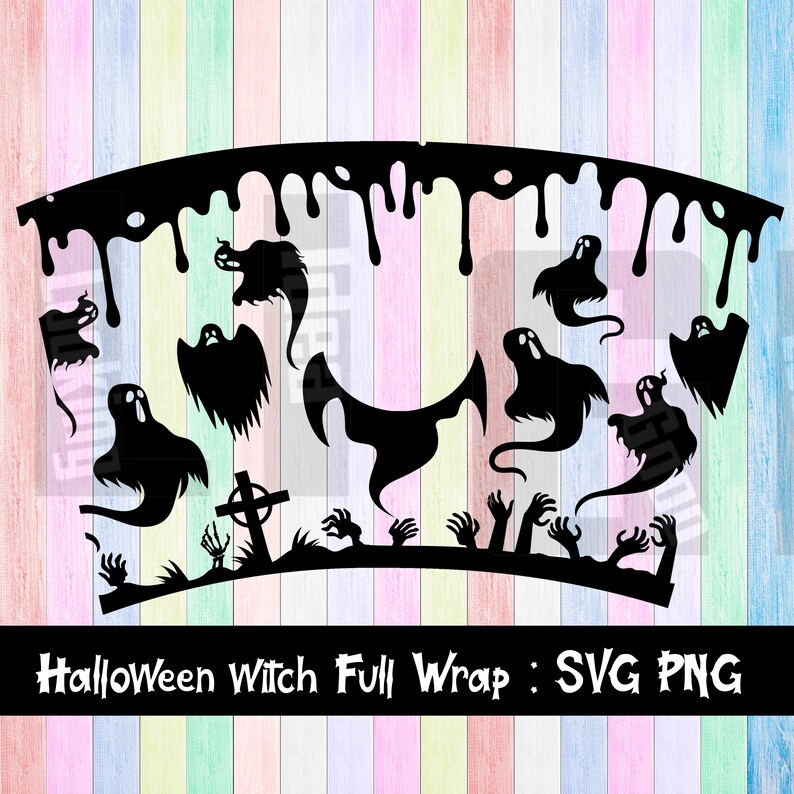 Download Full Wrap Starbucks Halloween ghost Cold Cup SVG DYI Venti ...