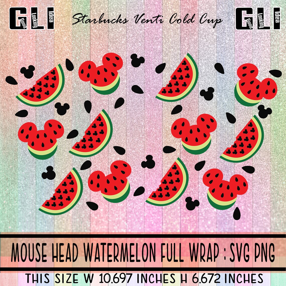 Mouse Head Watermelon Svg Full Wrap Disney Mickey Head Etsy