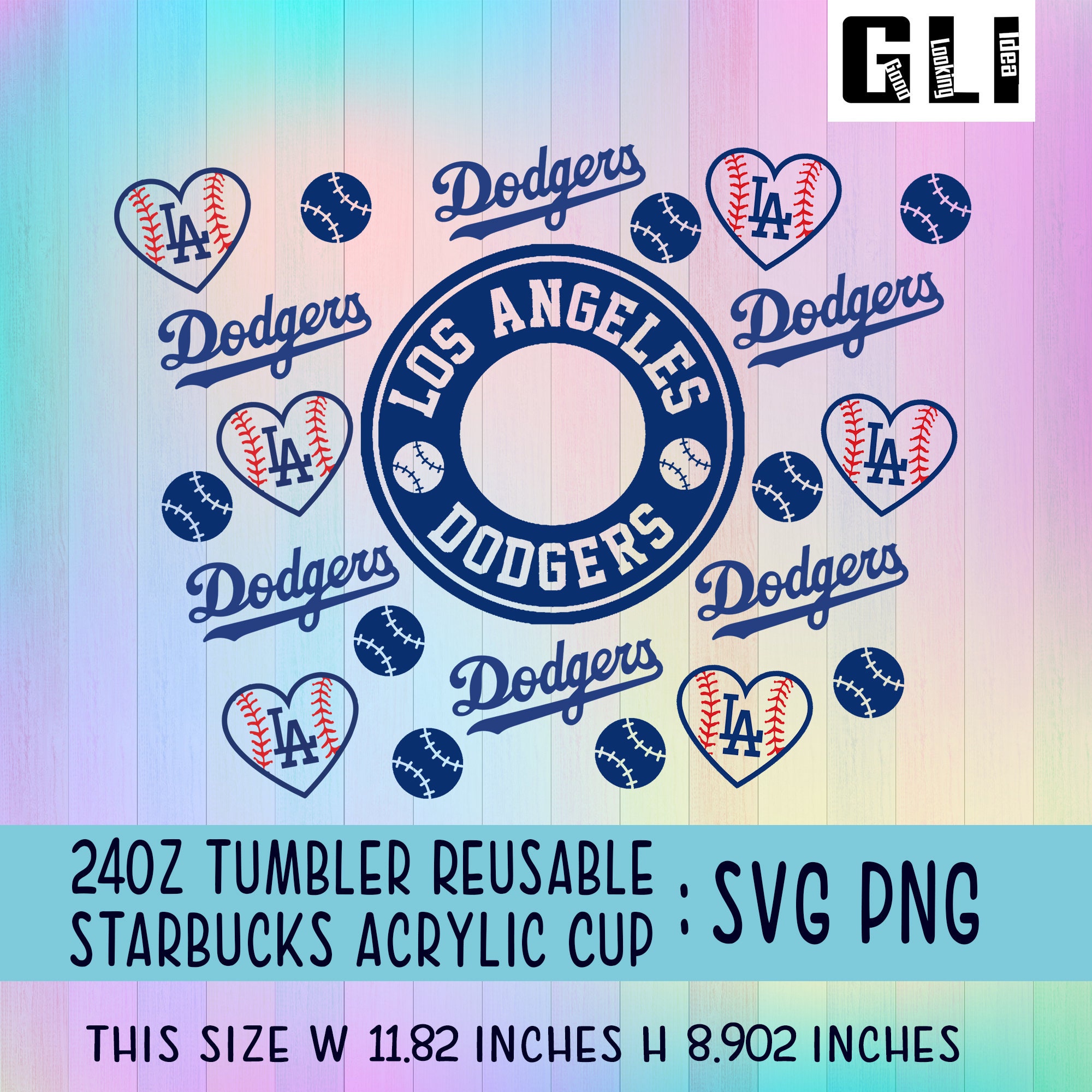 Download Los Angeles Dodgers Svgfull Wrap Svg For Starbucks Tumbler Etsy