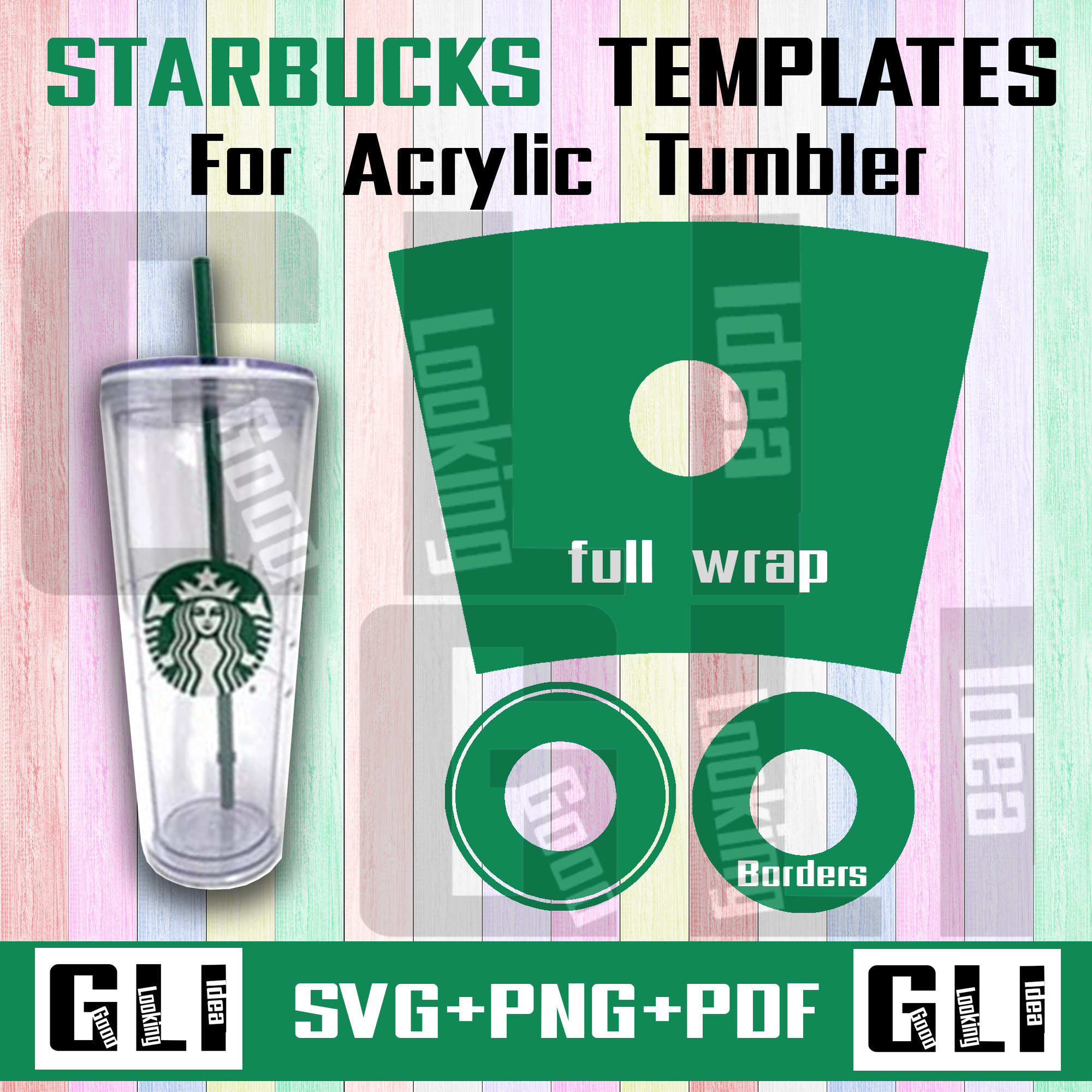 Download Starbucks Full Wrap and Logo Templates For 24 oz double ...