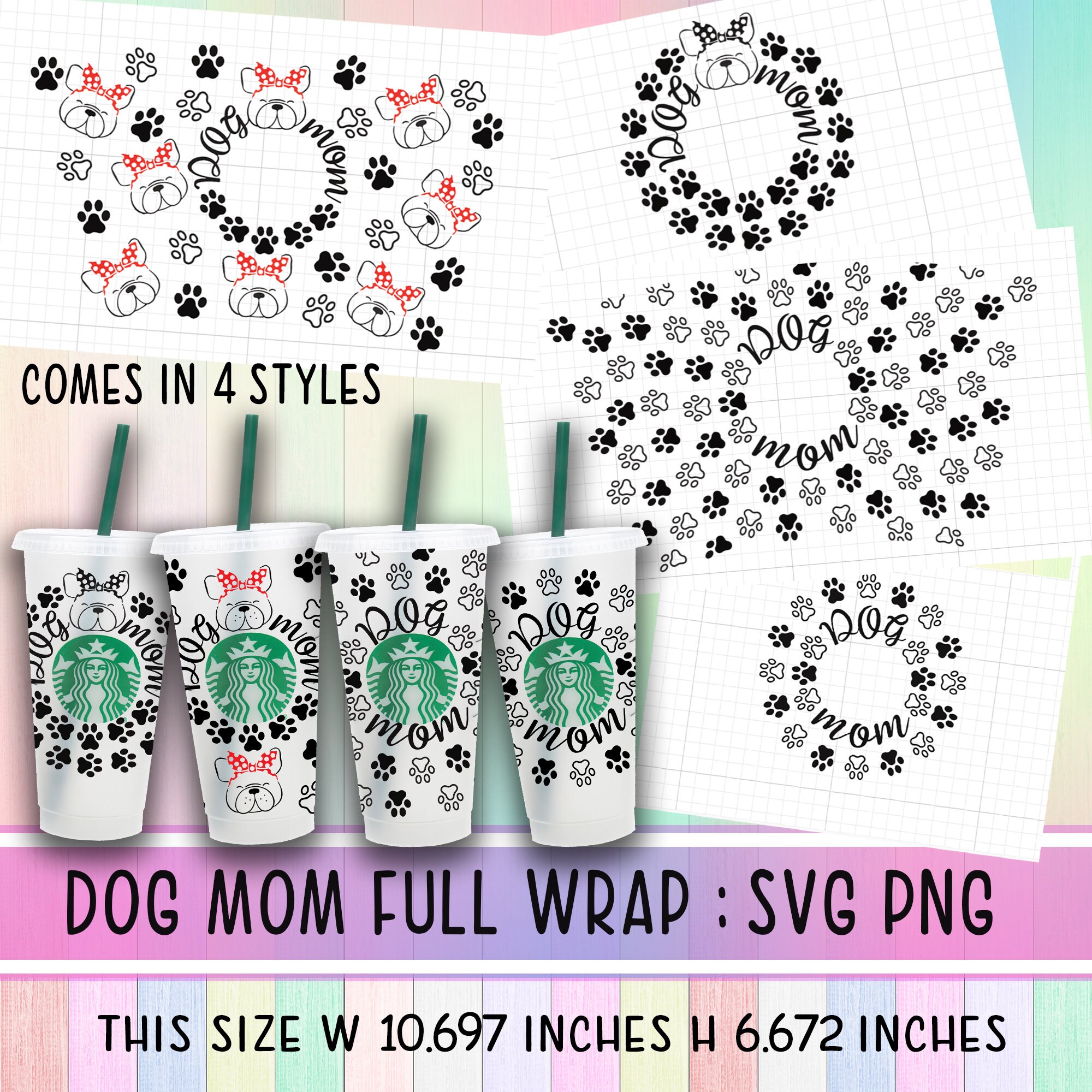 Dog mom svgDog Mom Starbucks Cup SVG BundleMom Paw Print Cut | Etsy