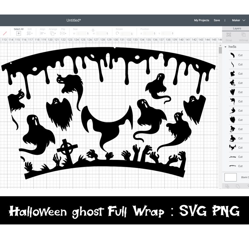 Download Full Wrap Starbucks Halloween ghost Cold Cup SVG DYI Venti ...