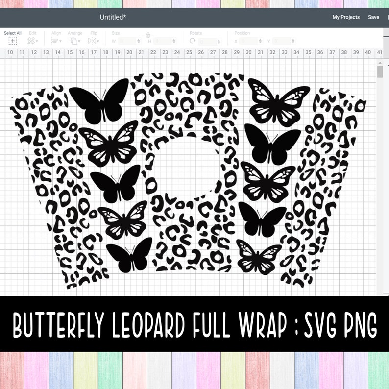 Download Butterfly leopard Starbucks Cup SVG DIY Venti Cup Instant ...