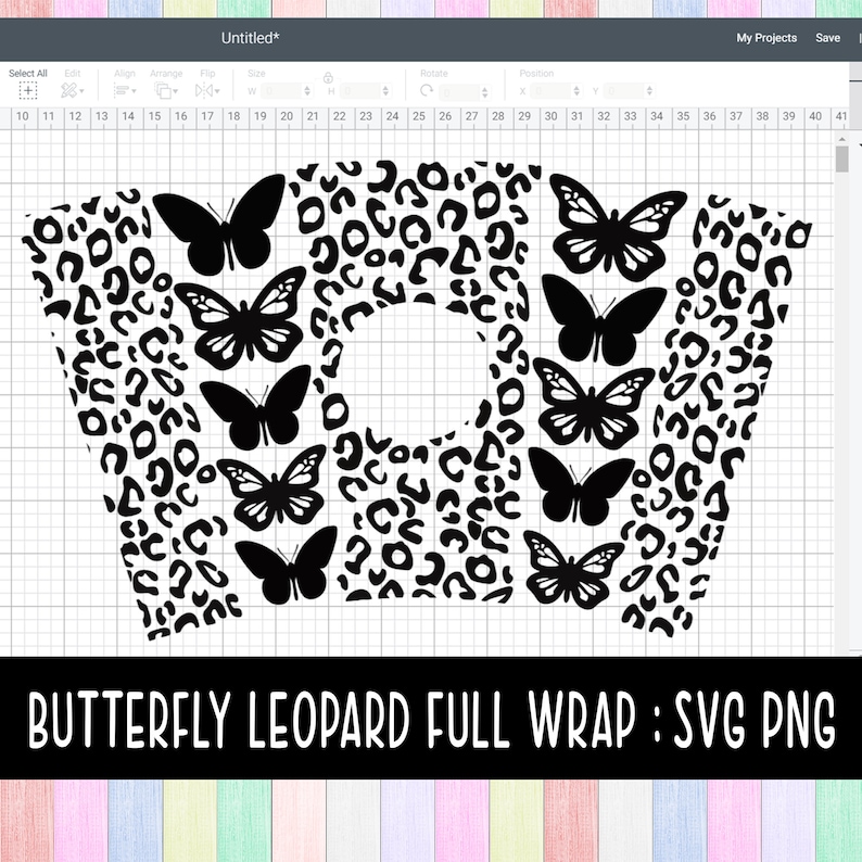 Download Butterfly leopard Starbucks Cup SVG DIY Venti Cup Instant ...