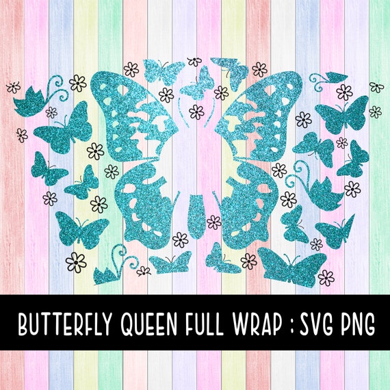 Download Full Wrap Starbucks butterfly Queen Cold Cup SVG DYI Venti ...