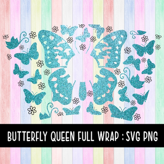 Download Full Wrap Starbucks butterfly Queen Cold Cup SVG DYI Venti ...