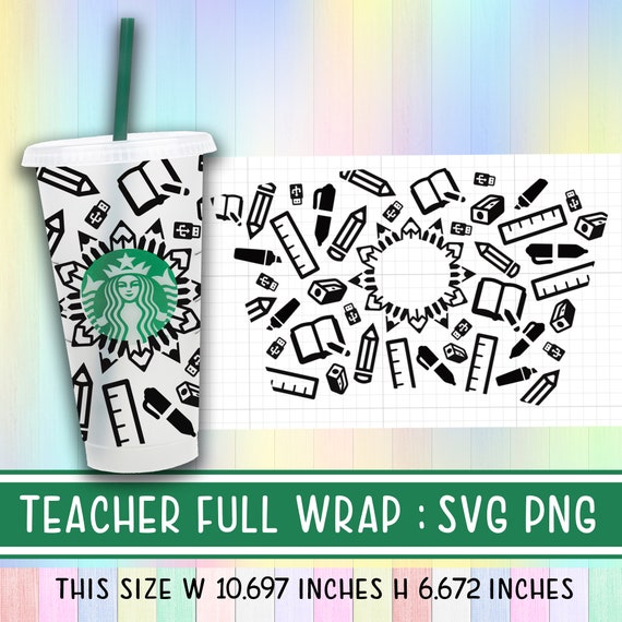 Download Teacher Wrap Svgteacher Svg Bundleteacher Starbuck Cup Etsy