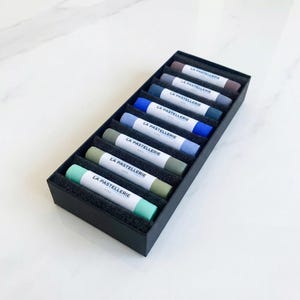 Set van 8 handgemaakte zachte pastels "Winter Mist" voor kunstenaars - hoogwaardige pigmenten | Handgemaakte pastels - La Pastellerie